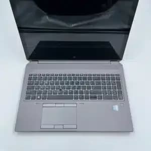 HP ZBook 15 G5 Touch mobile workstation open, showing the 15.6 inch Full HD touchscreen