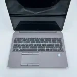 HP ZBook 15 G5 Touch mobile workstation open, showing the 15.6 inch Full HD touchscreen